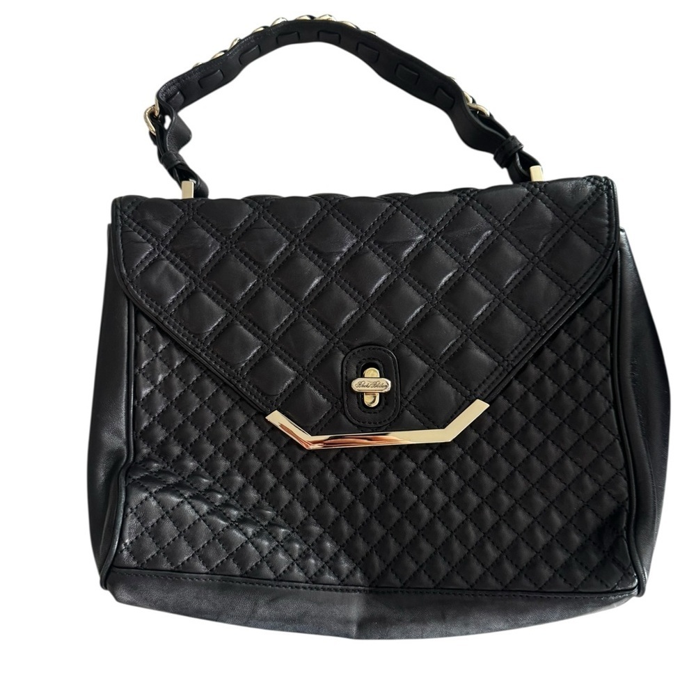 Brooks Brothers Quilted Lambskin Leather Handbag